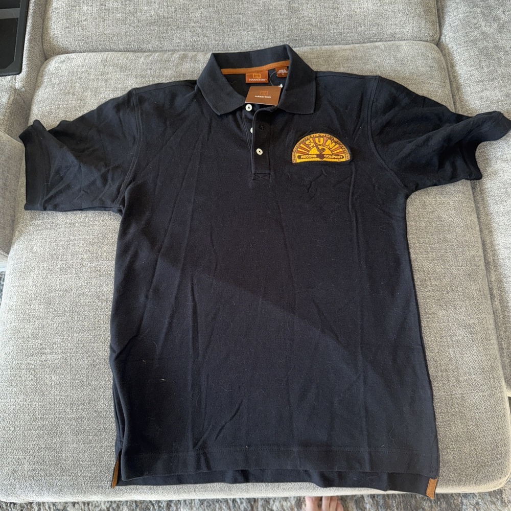 Sun Record Company Memphis Polo Mens Small Black Cotton